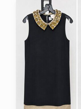 Kate Spade 2000s Embellished Peter Pan Collar LBD Dress Whimsygoth